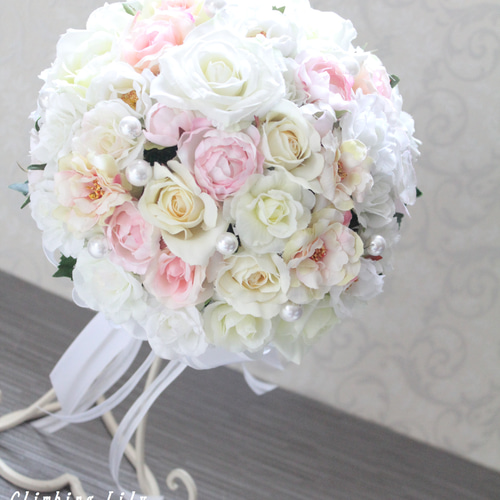 ウェディングブーケ、ブートニア、セット 造花 オーダーOK