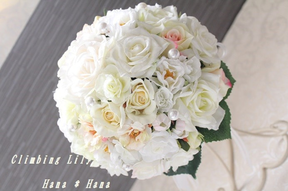 ウェディングブーケ・ブートニア　造花ブーケ 結婚式 Amazon.co.jp: ウエディングブーケ ブートニア 結婚式 ラウンド