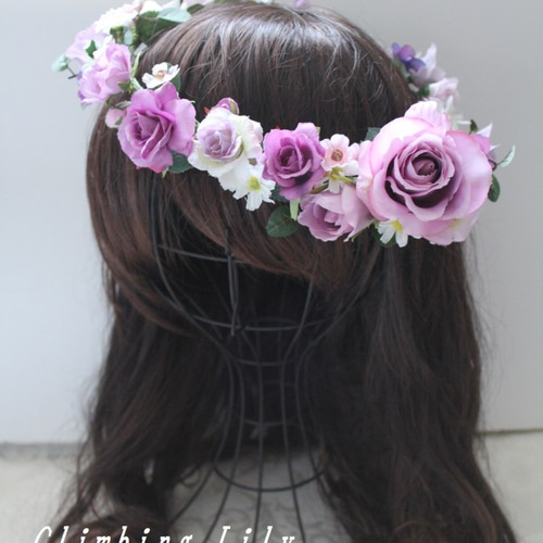 ラプンツェルヘア ヘッドドレス、髪飾り、ヘアパーツ +花冠