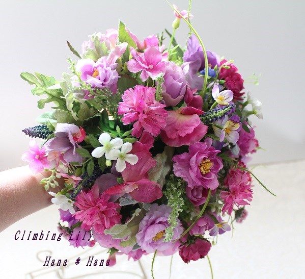 ウェディング　クラッチブーケ、ブートニア、セット　造花　オーダーOK