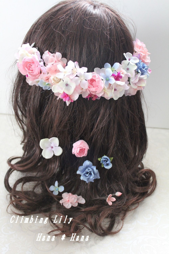 ヘッドドレス、髪飾り　ウェディング　造花　オーダーOK 1枚目の画像
