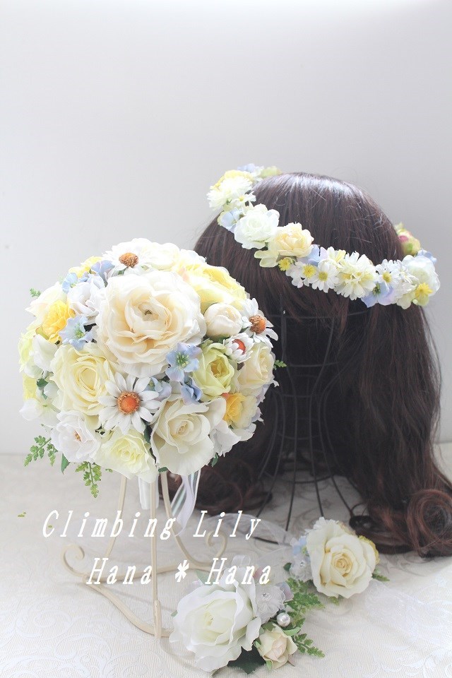 ウェディングブーケ&ブートニア 花冠 しかた ウェディングブーケ&ブートニア 花冠 しかた