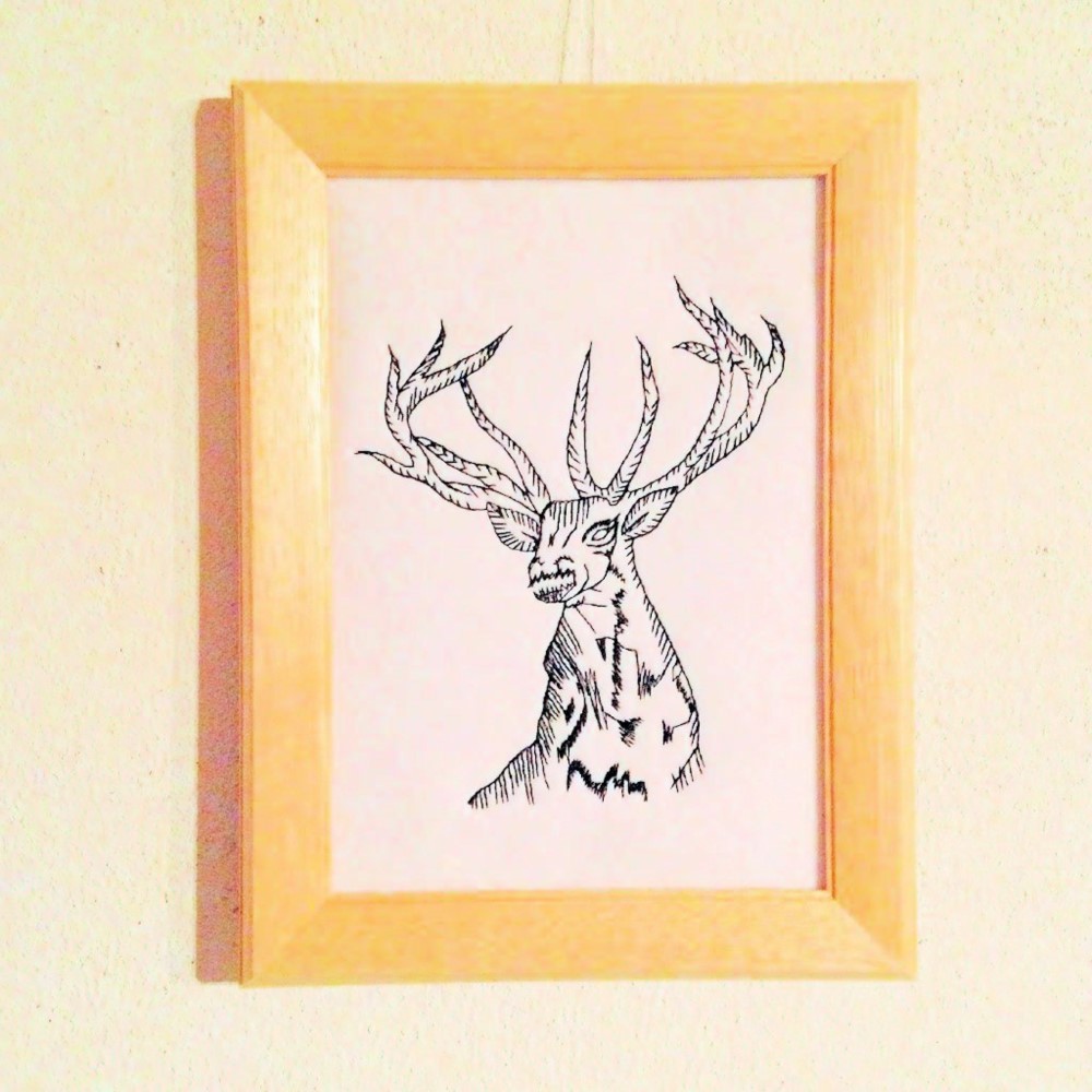 デザイン画刺繍 「deer」 絵画 teku-teku 通販 1614463｜Creema(クリーマ)