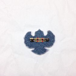 刺繍ブローチ　「和柄雀」 2枚目の画像
