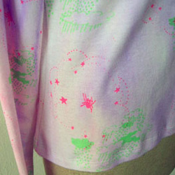 ハンドプリント星とくもと雨柄長袖　Tシャツ 4枚目の画像