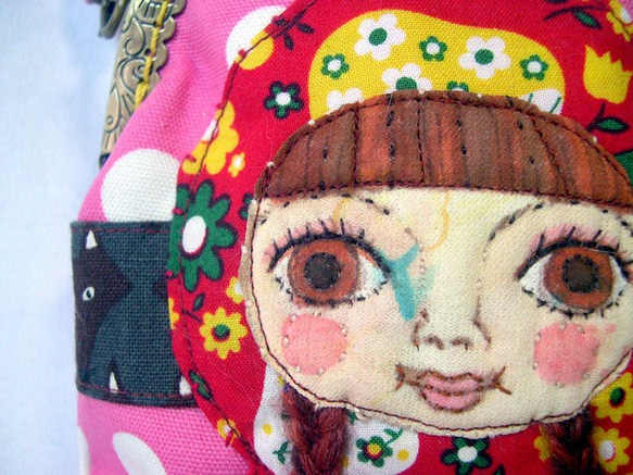 ZELDA様オーダ専用　赤頭巾がま口ピンク（スマフォ入ります。） 2枚目の画像