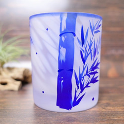 竹のロックグラス 青　～流れ雲シリーズ～ 2枚目の画像