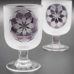 曼荼羅な短足ポートワイングラス　紫色 6枚目の画像