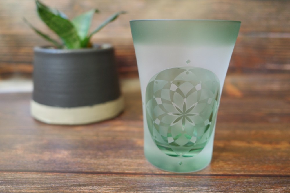 曼荼羅（マンダラ）なタンブラー グラス　緑色