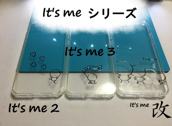 It's me 2 -ハートでるんるんver.-バイカラー黒ピンク 　iphone6/iphone6s対応 4枚目の画像