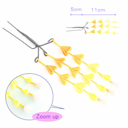 八重菊のつまみ細工と下がり飾りの髪飾り★イエロー★七五三や成人式、卒業式に♪ 6枚目の画像