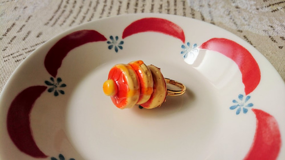 3段パンケーキの指輪　スイーツデコ　ホットケーキ 2枚目の画像