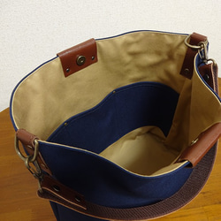 帆布ワンハンドルバッグ（紺）☆受注製作☆ 3枚目の画像
