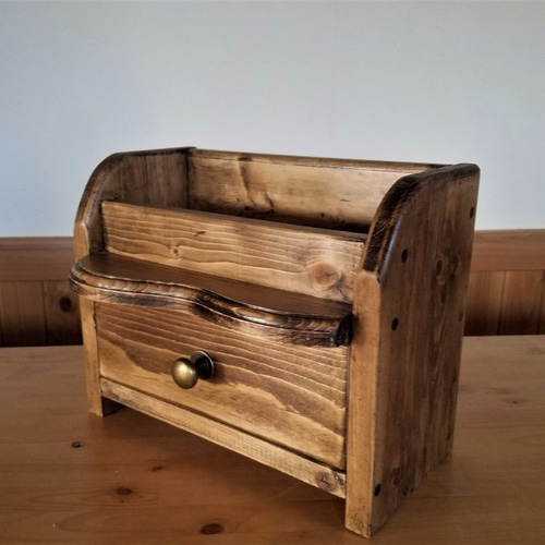 アン＆アンディ　トールペイント　小物入れ　カントリー雑貨　木製　ボックス インテリアボックス】小物・キッチン用品などの収納に便利