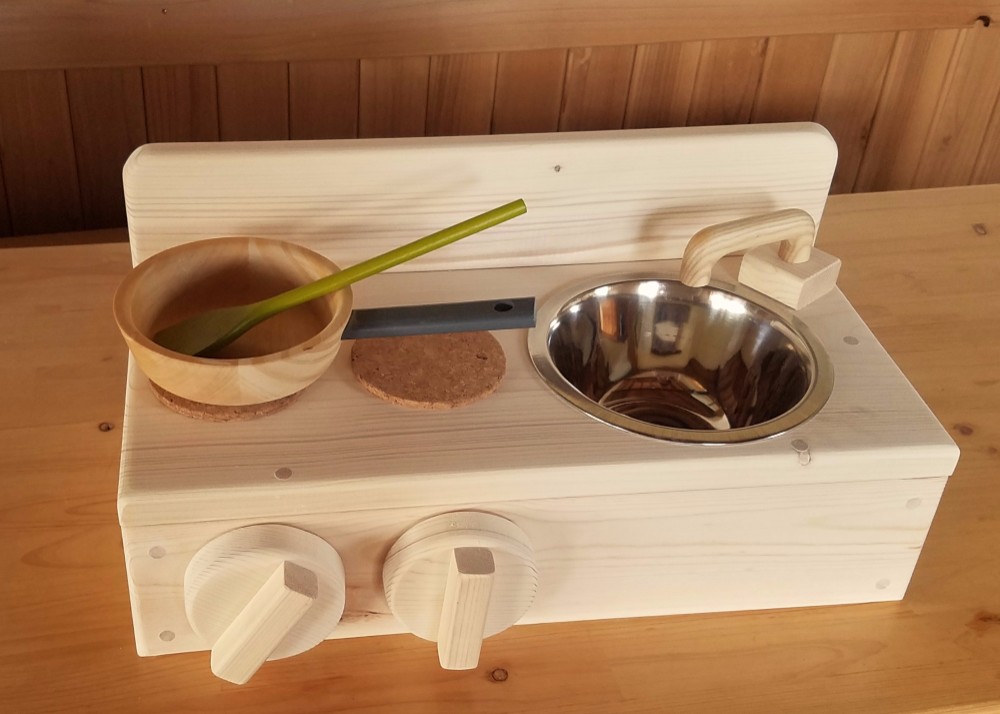 ハンドメイド☆卓上ミニキッチン 卓上おままごとキッチン コンパクトサイズ おままごと遊び