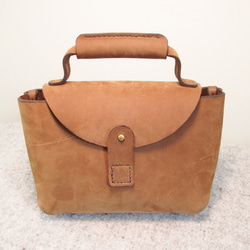 hand stitch + umber nubuck hand bag 1枚目の画像