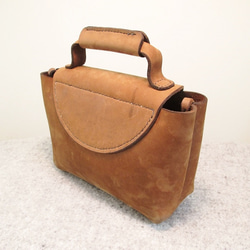 hand stitch + umber nubuck hand bag 4枚目の画像