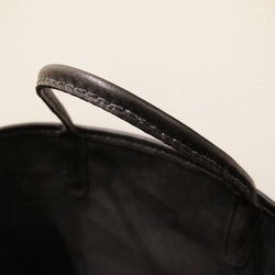 hand stitch + black leather tote bag 5枚目の画像