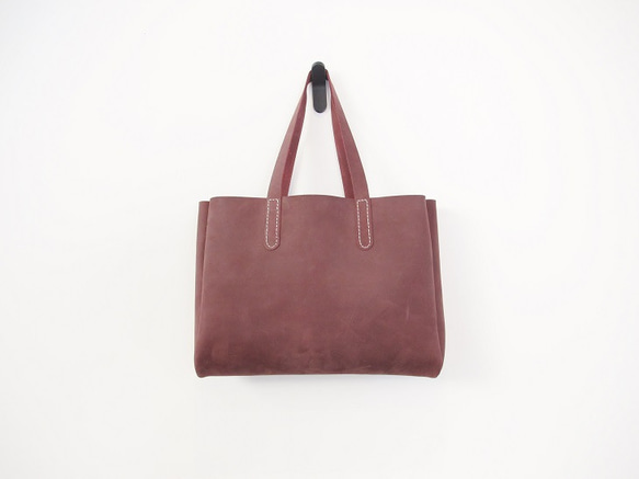 hand stitch + red nubuck tote bag 4枚目の画像