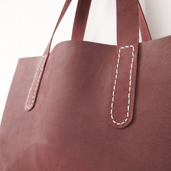 hand stitch + red nubuck tote bag 5枚目の画像