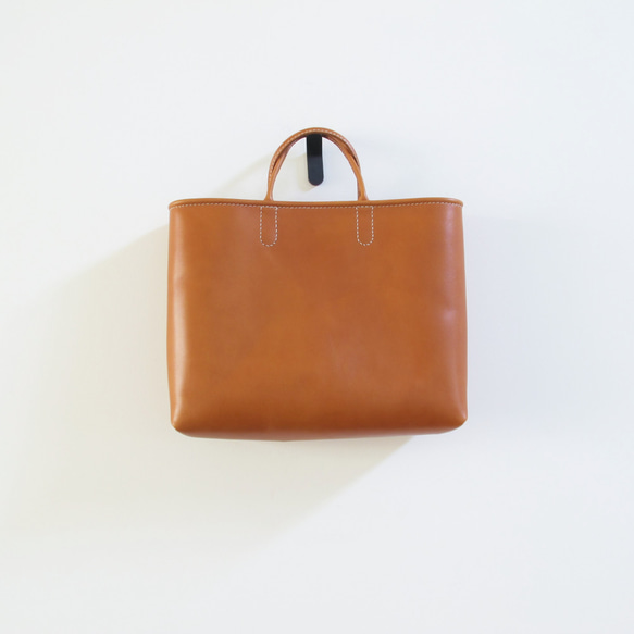 hand stitch + umber leather tote bag 4枚目の画像