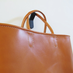 hand stitch + umber leather tote bag 5枚目の画像
