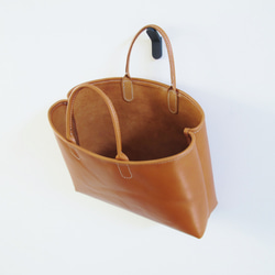 hand stitch + umber leather tote bag 6枚目の画像