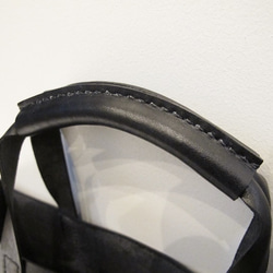 hand stitch + black leather tote bag 5枚目の画像