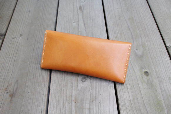 hand stitch + umber leather clutch bag 5枚目の画像
