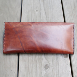 hand stitch + antique brown leather clutch bag 3枚目の画像