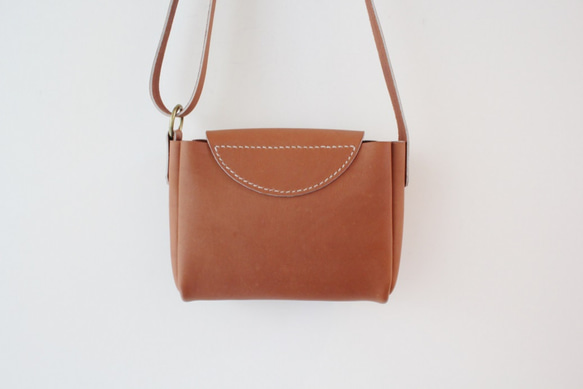 hand stitch + umber leather shoulder bag 5枚目の画像