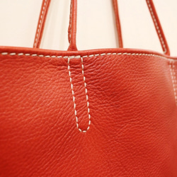 hand stitch + red leather tote bag 4枚目の画像