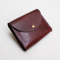 hand stitch + antique brown leather square clutch bag 1枚目の画像