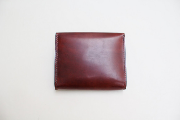 hand stitch + antique brown leather square clutch bag 4枚目の画像
