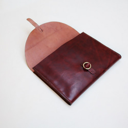 hand stitch + antique brown leather clutch bag 5枚目の画像