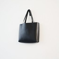 hand stitch + black leather mini tote bag 4枚目の画像