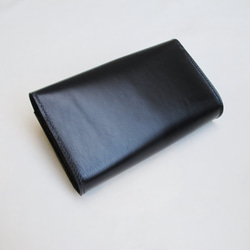 hand stitch + black leather clutch bag 4枚目の画像