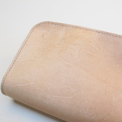 hand stitch + natural leather zip clutch bag 6枚目の画像