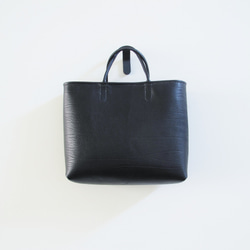 hand stitch + black grain leather tote bag 5枚目の画像