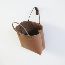 hand stitch + natural brown leather tote bag 7枚目の画像