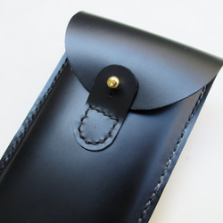 hand stitch + black leather iPhone7 Plus case 7枚目の画像