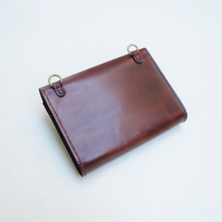 hand stitch + antique brown leather square clutch bag 7枚目の画像