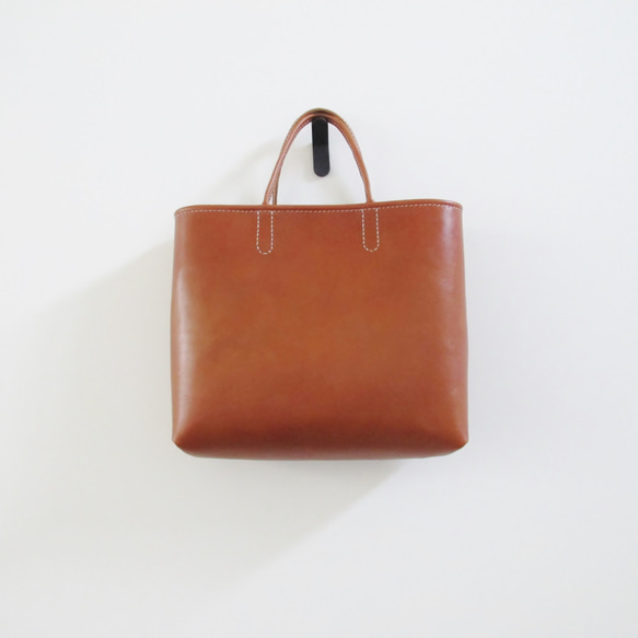 hand stitch + umber leather tote bag 6枚目の画像