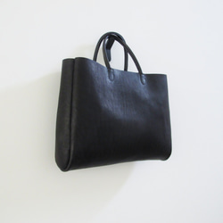 hand stitch + black leather tote bag 7枚目の画像