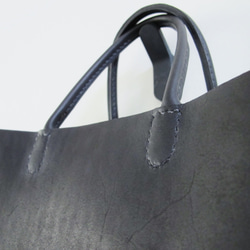 hand stitch + black leather tote bag 8枚目の画像