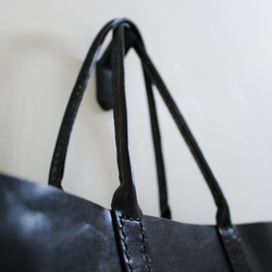 hand stitch + black leather tote bag 10枚目の画像