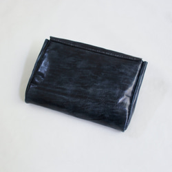 hand stitch + antique navy leather clutch bag 7枚目の画像