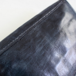 hand stitch + antique navy leather clutch bag 8枚目の画像