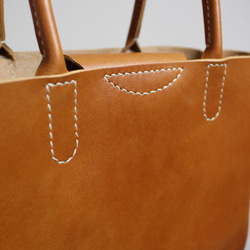 hand stitch + umber leather tote bag 8枚目の画像