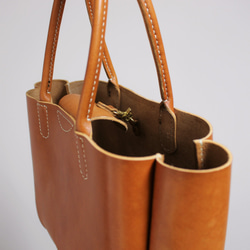 hand stitch + umber leather tote bag 9枚目の画像